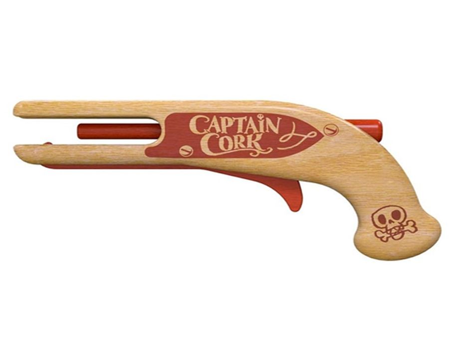 Neue freunde Captain Cork - Pistolet à liège en bois de hêtre