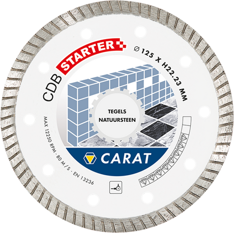 Carat cdbs125300 lame de scie diamantée pour coupe à sec - 125x22,23x10mm - carrelage pierre naturelle - cdbs125300