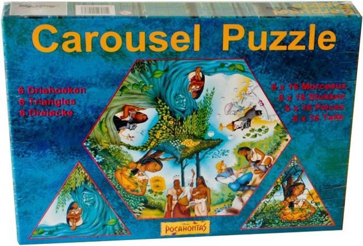 Puzzle carrousel Jonotoys - pocahontas - 6 x 16 pièces