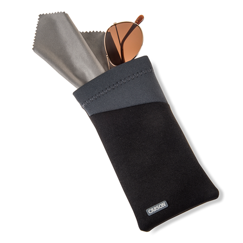 Etui à lunettes Carson en néoprène avec chiffon microfibre - gris noir