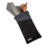 Etui à lunettes Carson en néoprène avec chiffon microfibre - gris noir