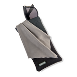 Etui à lunettes Carson en néoprène avec chiffon microfibre - gris noir