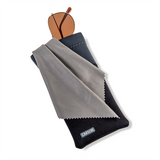 Etui à lunettes Carson en néoprène avec chiffon microfibre - gris noir