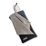 Etui à lunettes Carson en néoprène avec chiffon microfibre - gris noir