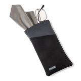 Etui à lunettes Carson en néoprène avec chiffon microfibre - gris noir
