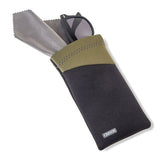 Etui à lunettes Carson en néoprène avec chiffon microfibre - olive noire