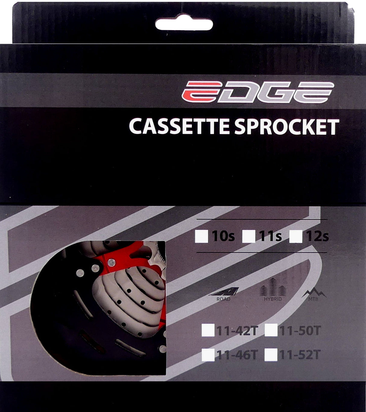 Edge Cassette 12 Speed ​​CSM9012 11-46T Silver Black