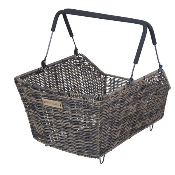 Basil panier à vélo cento aspect rotin multi système 41 x 25 x 12 cm - marron