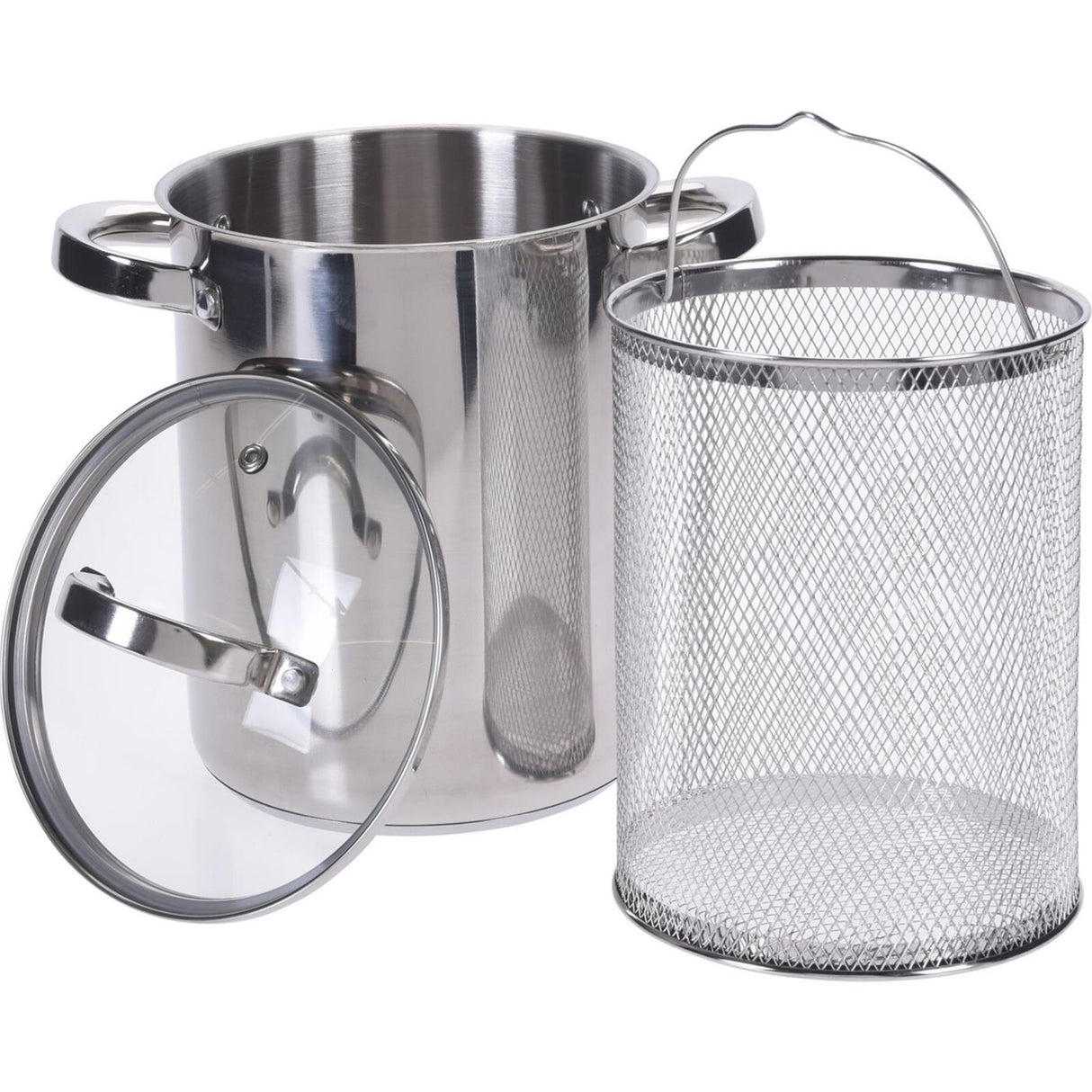 Excellente poêle à asperges + couvercle en verre 4,2l en acier inoxydable