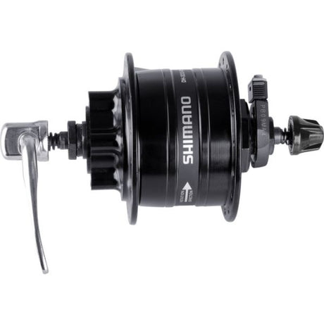Moyeu dynamo Shimano 32 trous hd-3d32 3 watts - pour disque de frein à 6 boulons - dégagement rapide - noir