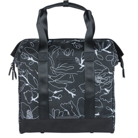 Basil shopper vélo grande fleur mik 23l 12 x 35 x 35 cm - noir