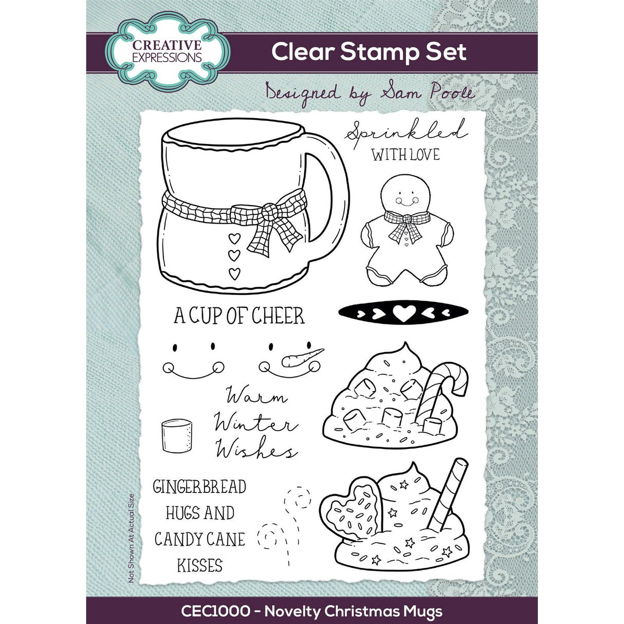 Creative expressions • clear stempel set novelty christmas mugs