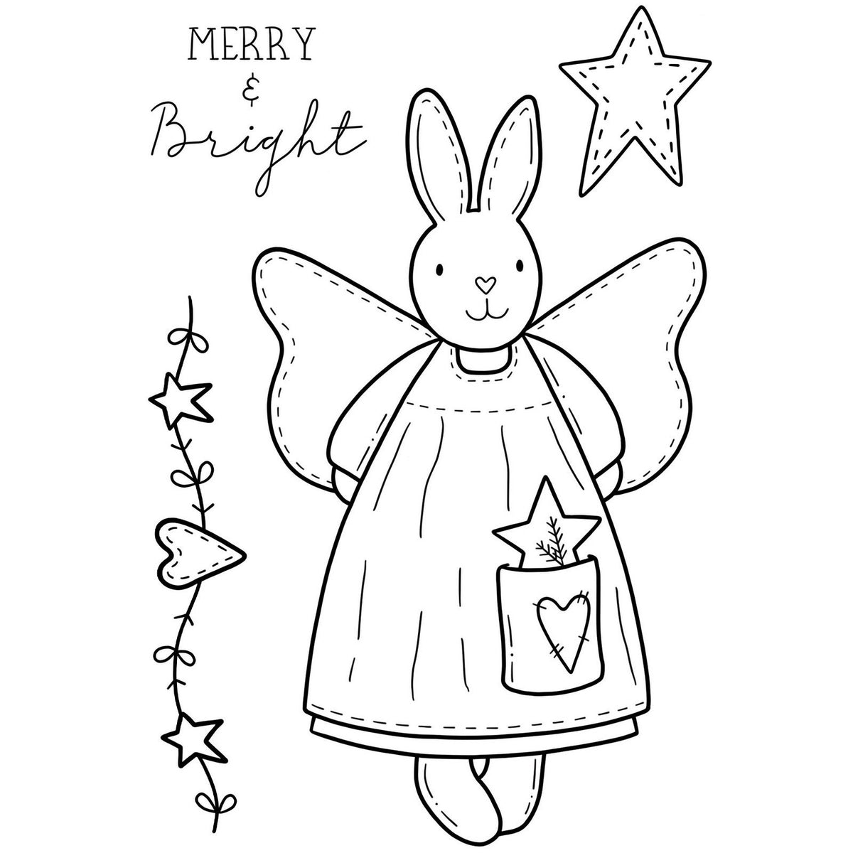 Expressions créatives • tampon transparent ange lapin