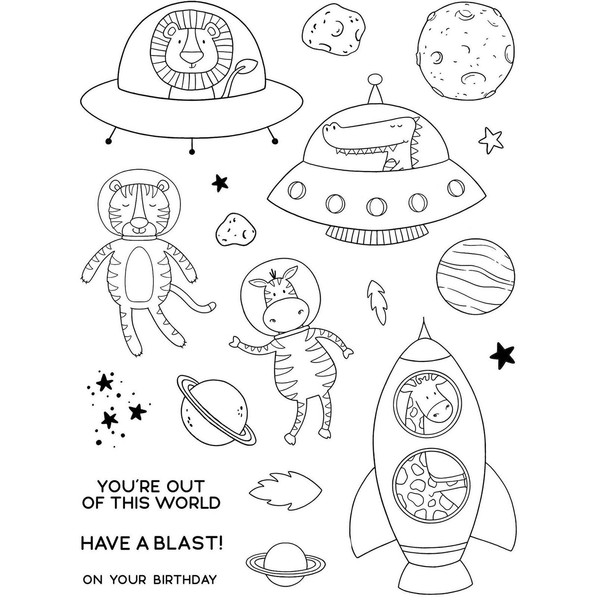 Creative expressions • jane's doodles clear stamp set have a blast