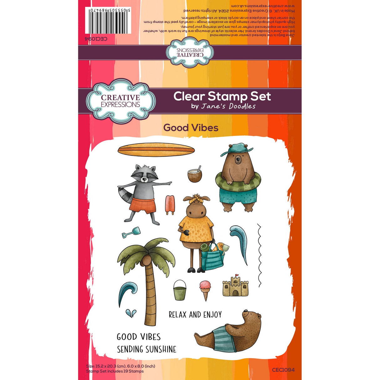 Creative expressions • jane's doodles clear stamp set good vibes