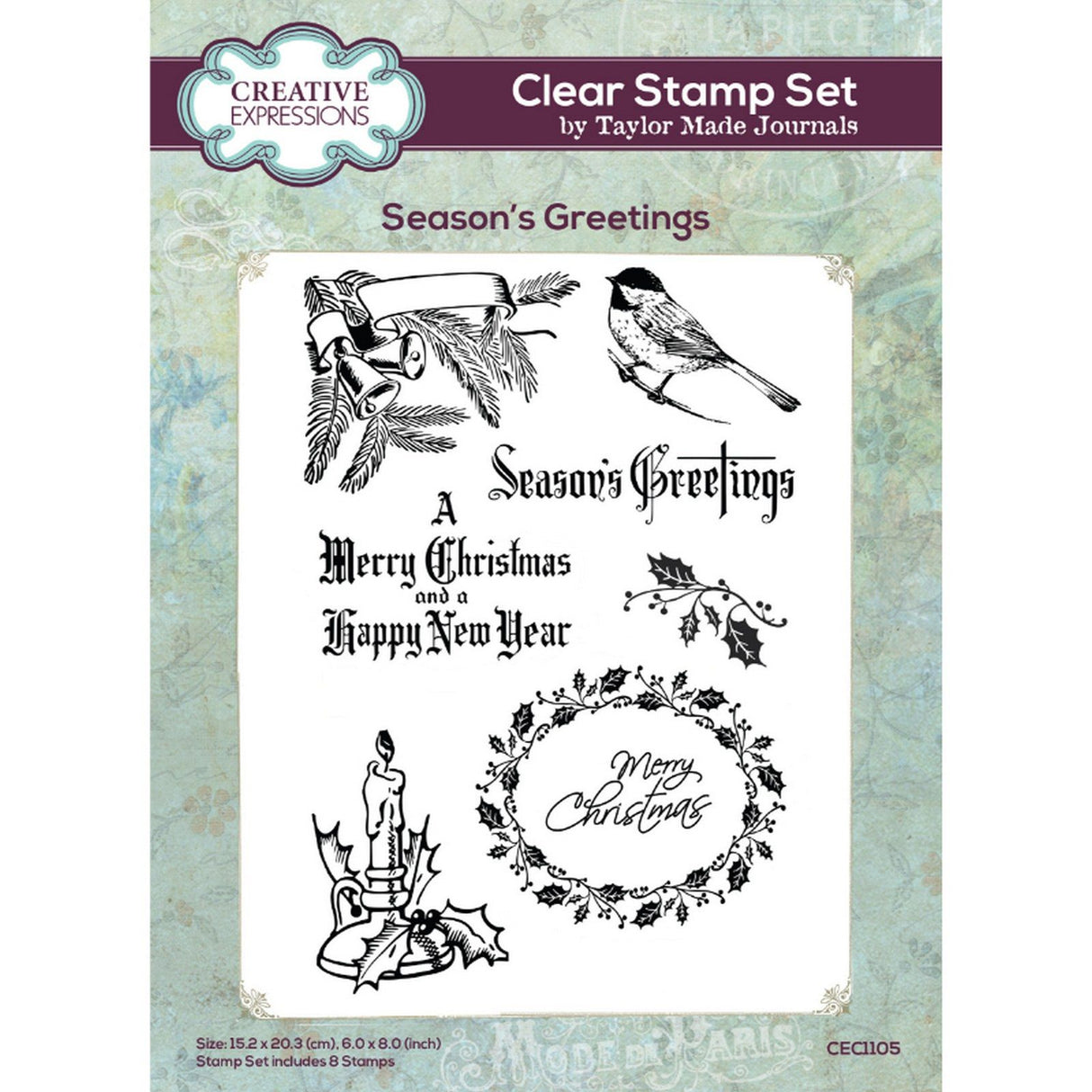 Creative expressions • taylor made journals clear stamp set season's greetings