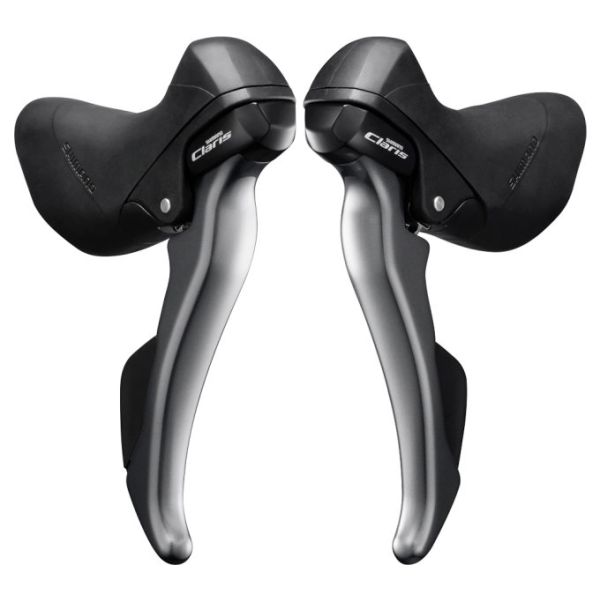Kit de réglage Shimano avec leviers de frein 2 x 8 vitesses Claris ST-R2000 - gris noir