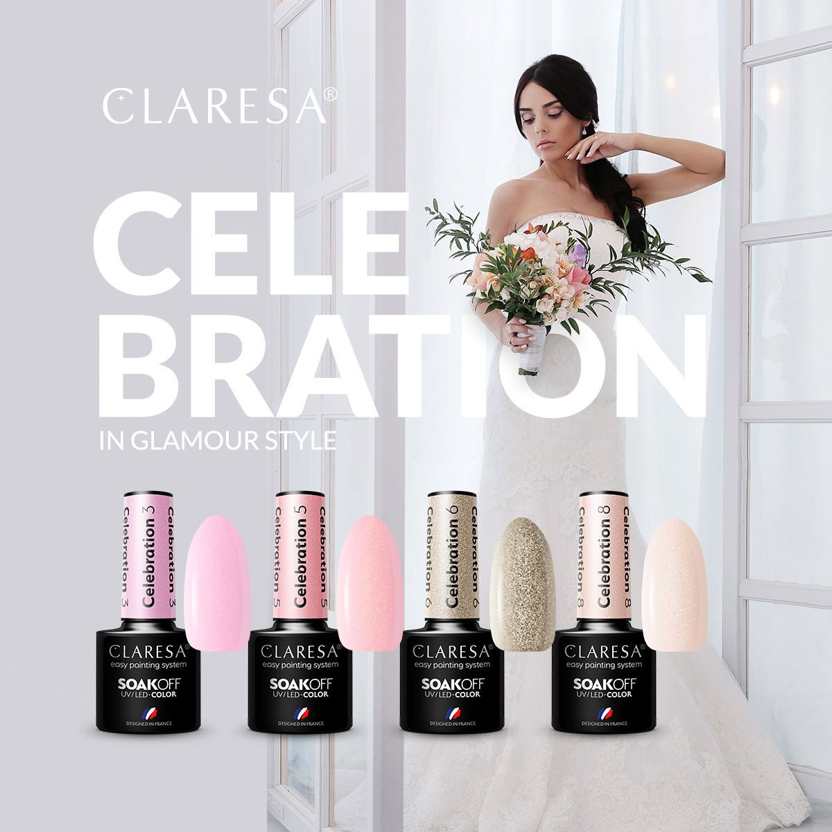 Claresa vernis gel uv led 5ml célébration 8