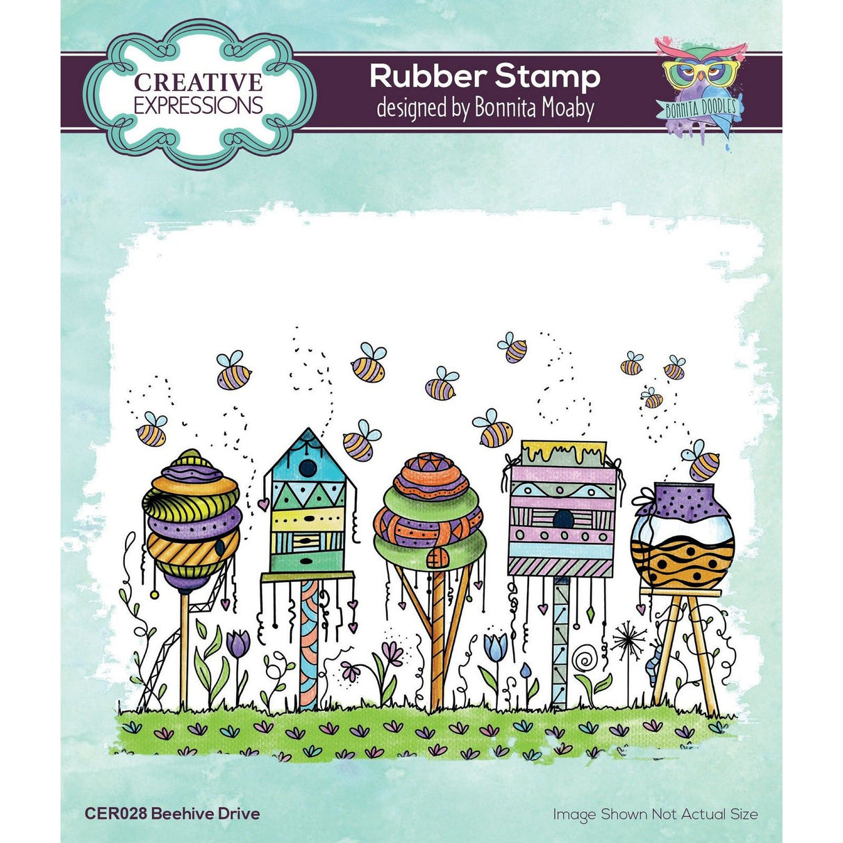 Creative expressions • rubber stamp beehive drive 14,99x10,16cm