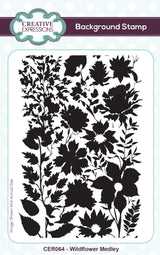 Creative expressions • wildflower medley pre-cut rubber stamp