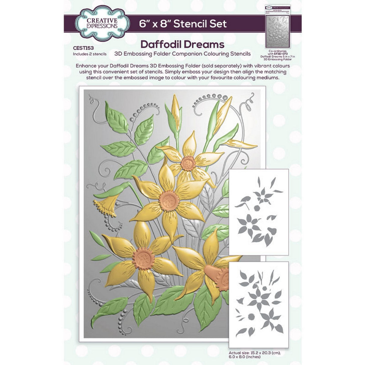 Creative expressions • companion colouring stencil daffodil dreams 2pcs