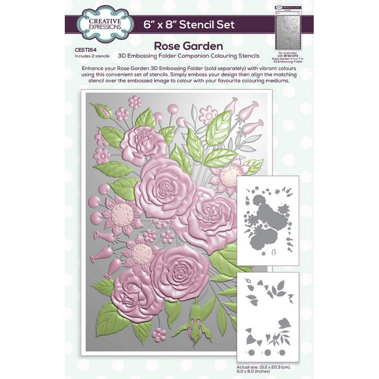 Creative expressions • companion colouring stencil rose garden 2pcs