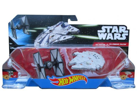 Mattel Star Wars Hot Wheels Tie Fighte + vaisseau spatial Faucon Millenium