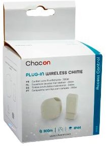 Chacon kit de sonnette sans fil 300m design enfichable blanc + flash - 8415101