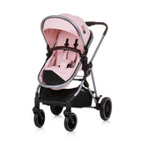 Chipolino aura poussette 3-en-1 pliable avec sac à couches rose