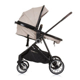 Chipolino Aura pliable 3-en-1 Pram avec sac à couches macadamia beige zwart