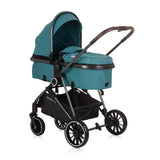Chipolino aura poussette 3-en-1 pliable avec sac à couches bleu pétrole noir