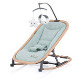 Chipolino Velvet pliable chaise à bascule avec mobile Aloe Wood Mintgroen Beige