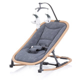 Chicholino Velvet pliable chaise à bascule avec graphite mobile Bége gris