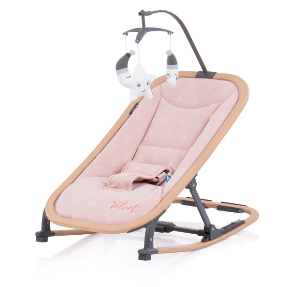 Chipolino Velvet pliable chaise à bascule avec eau de rose mobile en bois rose