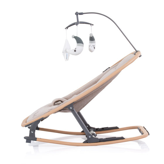 Chipolino Velvet pliable chaise à bascule avec bois de sable mobile