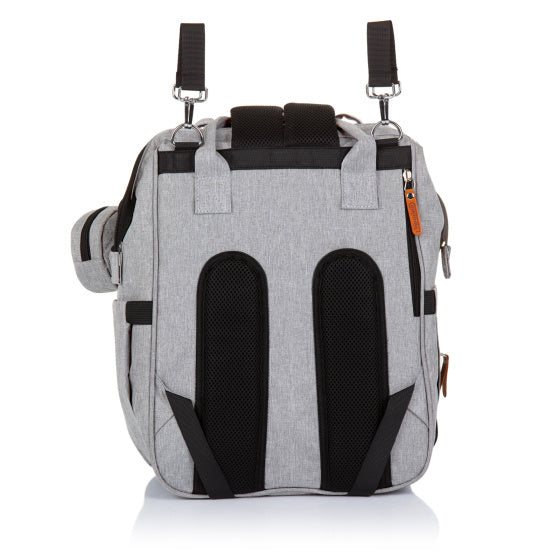 Sac à couches de sac à dos chipolino avec beaucoup d'espace de stockage supplémentaire gris cendré