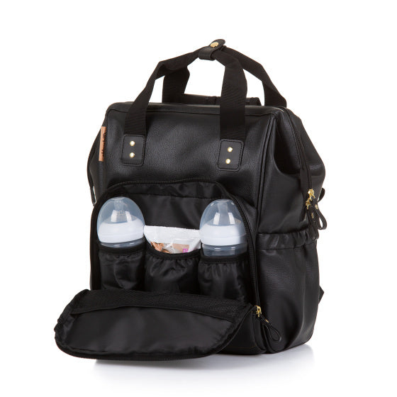 Sac à couches à sac à dos chipolino avec version de la version en cuir noir
