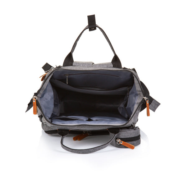 Sac à couches à sac à dos chipolino avec espace de stockage supplémentaire Gris granit