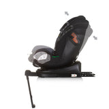 Chipolino tourino siège auto i-size 40-150 cm isofix 360° obsidienne noir gris