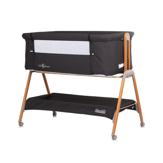 Chipolino Sweet Dreams Co-Sleeper avec le côté pliant en bois graphite en bois anthracite