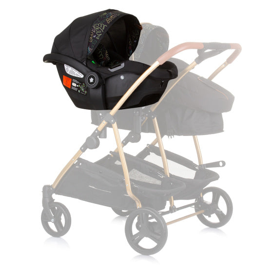 Chipolino Duo Aaut siège 40-87 cm Groupe 0+ Obsidian Feuilles noires