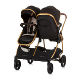 Poussette pliante Chipolino duo pour 2 personnes obsidienne or noir