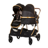 Poussette pliante Chipolino duo pour 2 personnes obsidienne or noir