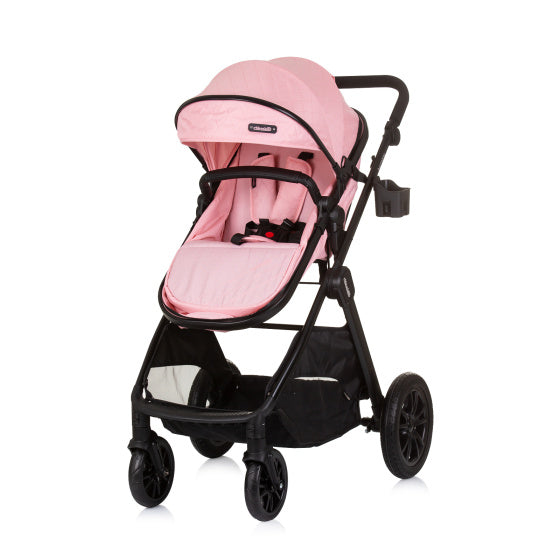 Poussette pliable 3-en-1 Chipolino Harmony avec sac à couches rose