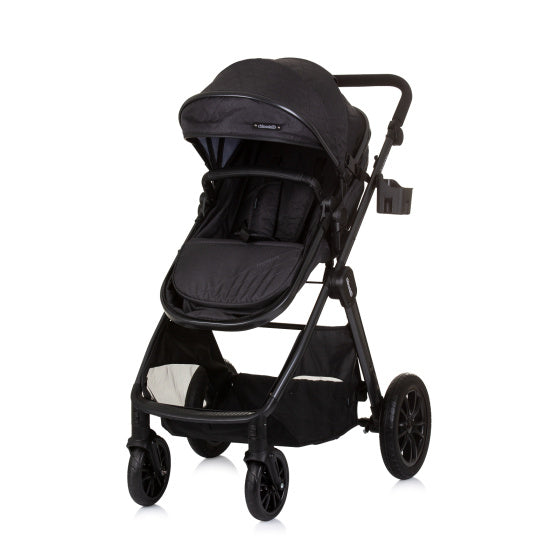 Poussette pliable 3 en 1 Chipolino Harmony avec sac à couches granit anthracite
