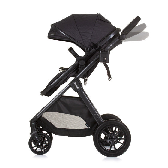 Poussette pliable 3 en 1 Chipolino Harmony avec sac à couches granit anthracite