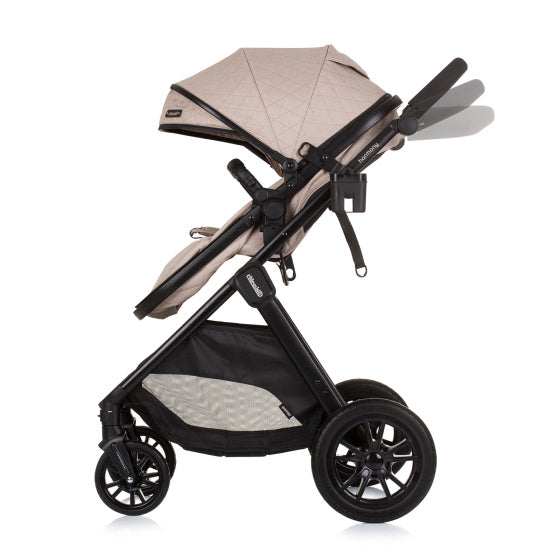 Chipolino Harmony Poussette pliable 3 en 1 avec sac à couches Macadamia Beige Noir