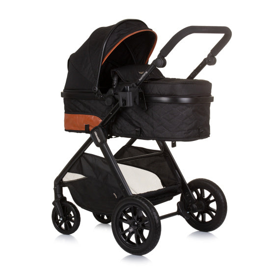 Poussette pliable 3 en 1 Chipolino Harmony avec sac à langer noir obsidienne