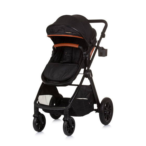 Poussette pliable 3 en 1 Chipolino Harmony avec sac à langer noir obsidienne