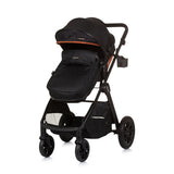 Poussette pliable 3 en 1 Chipolino Harmony avec sac à langer noir obsidienne